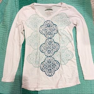 Earth Yoga • White & Blue Mandala Soft Long Sleeve Tee